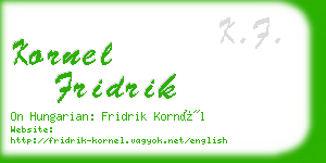 kornel fridrik business card